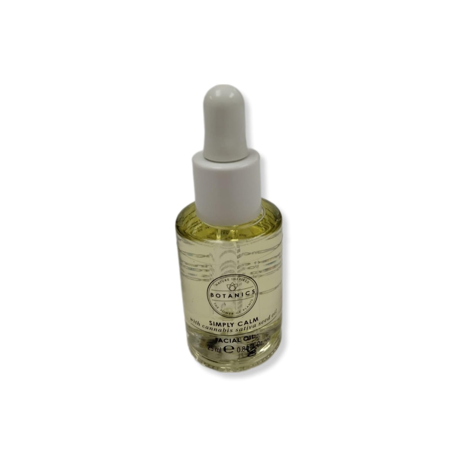 Botanics Simply Calm with Cannabis Sativa Seed Oil. Facial Oil for Stressed Skin