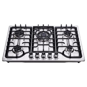 Anlyter 30 Inch Gas Cooktop, 5 Burners Built-in Gas Stove Top Stainless Steel, LPG/NG Convertible Gas Stove Dual Fuel Sealed Gas Hob