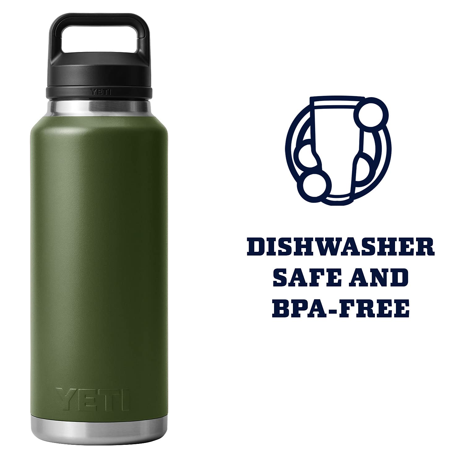 YETI Rambler 46 oz Bottle Retired Color, Vacuum Insulated, Stainless Steel with Chug Cap, Highlands Olive