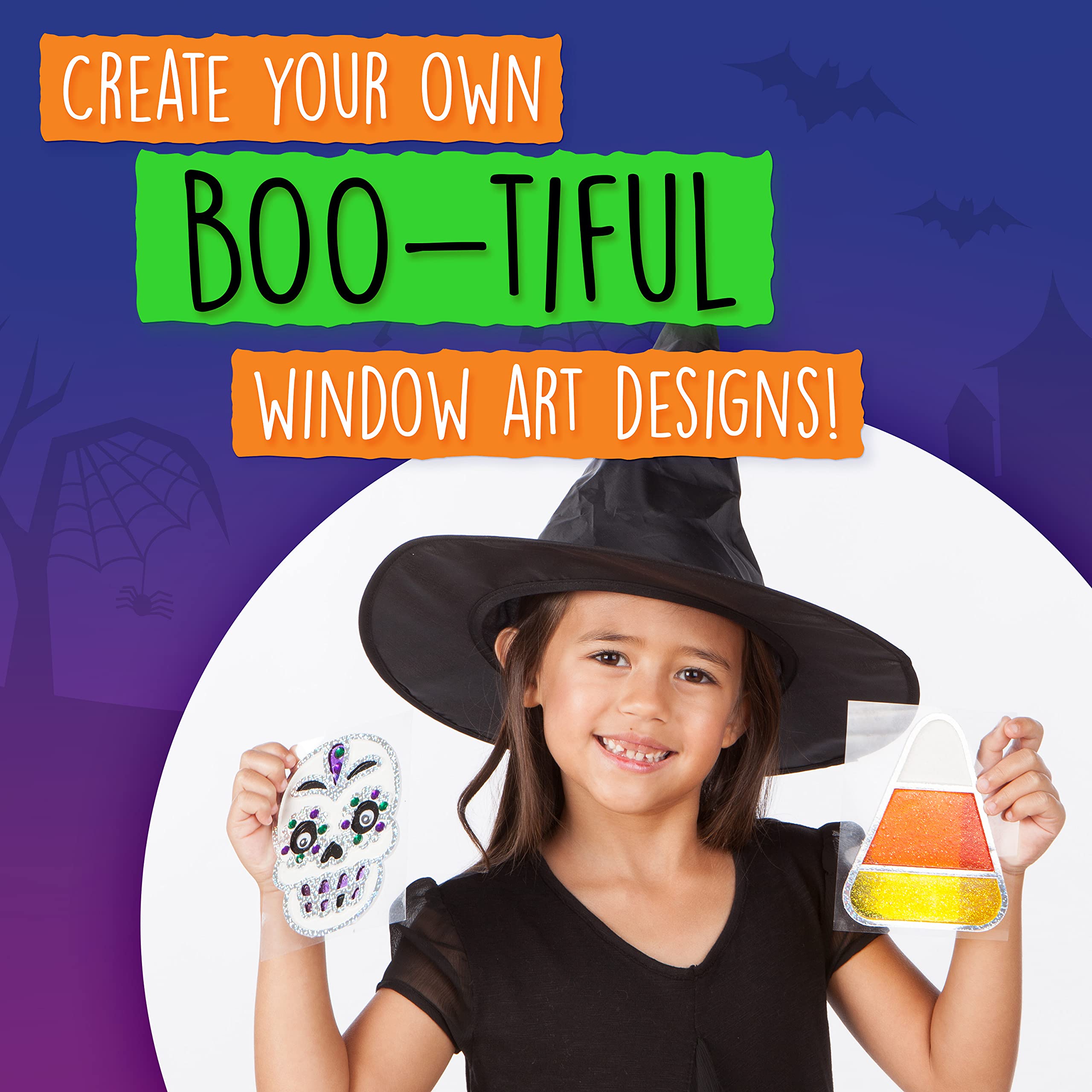 Creativity for Kids Halloween Window Art - Halloween Crafts, Make Your Own Halloween Window Clings