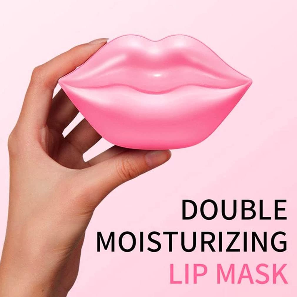 20Pcs Moisturizing/Plumping Lip Mask, Restores Moisture Mask for Dry Lips and Lines Overnight Care, Gel Treatment Masks ​ (Pink)