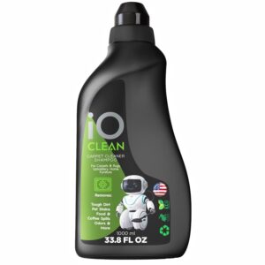 io clean concentrate carpet cleaner shampoo (33.8 fl oz) – deep cleaner & deodorizer – alone or machine use – stain remover and odour eliminator – for carpets rugs and upholstery