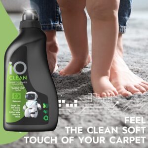 iO CLEAN Concentrate Carpet Cleaner Shampoo (33.8 FL OZ) – Deep Cleaner & Deodorizer – Alone or Machine Use – Stain Remover and Odour Eliminator – For Carpets Rugs and Upholstery