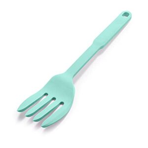 greenlife cooking tools and utensils, 10-in-1 silicone fork to stir mix mash and scrape, heat and stain resistant, dishwasher safe, turquoise