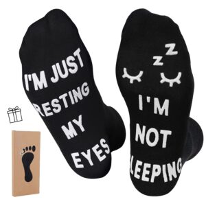 zxgxlaw birthday gifts for dad,men husband grandpa women idea fathers day christmas im not sleeping funny socks