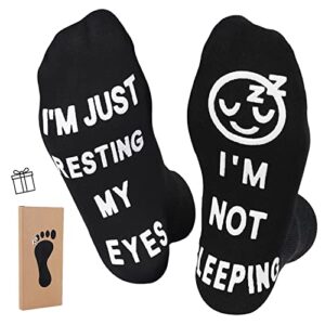 zxgxlaw birthday gifts for dad,men husband grandpa women idea fathers day christmas im not sleeping funny socks