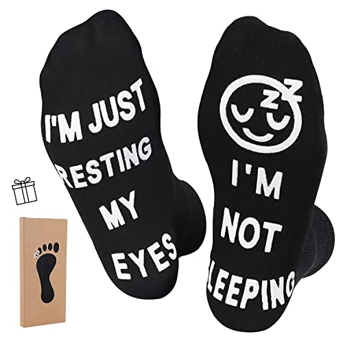 ZXGXLAW Birthday Gifts for Dad,Men Husband Grandpa Women idea Fathers Day Christmas Im Not Sleeping Funny Socks