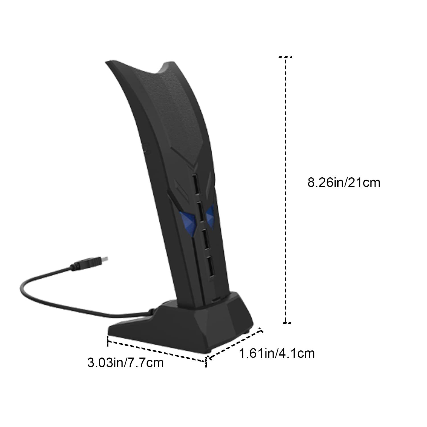 Joso USB Hub for PS5 with Glowing Eyes, High-Speed Expansion Hub Charger Splitter Adapter with 4 USB Ports + USB Adapter Cable, Multi-Platform Compatible with PS4, Mac OS, PC, Laptop, Plug and Play