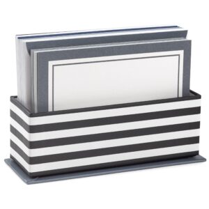 Hallmark Blank Cards Assortment with Organizer, Black & White Stripes (40 Note Cards with Envelopes) for Graduation, Just Because, All Occasion