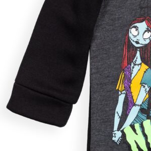 Disney Nightmare Before Christmas Sally Jack Skellington Big Boys Fleece Hoodie Black/Gray 14-16