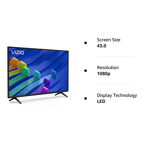 Vizio D-Series 43-inch Class (42.5-inch Diag) Full HD Smart TV D43f-J04 (Renewed)