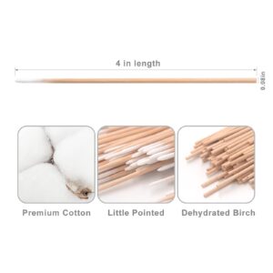 400Pcs 4 inch Pointed Tip Cotton Swabs, Precision Microblading Cotton Tipped, Precise Cotton Tips, Micro-swab Sticks for Makeup Cosmetic Nails Clean