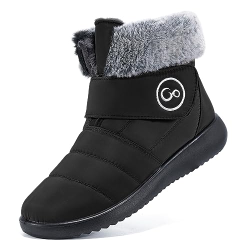 Women Snow Boots Winter Shoes with Fur Lined Warm Slip On Boots for Women Waterproof Booties Comfortable Outdoor Anti Slip Shoes