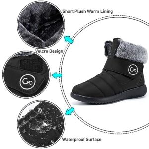 Women Snow Boots Winter Shoes with Fur Lined Warm Slip On Boots for Women Waterproof Booties Comfortable Outdoor Anti Slip Shoes