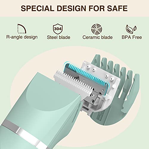 Waterproof Bikini Trimmer Women Electric Razor for Pubic Hair Women's Foil Shaver Rechargeable Shaver Removal with Snap-in Ceramic Blades IP7X Washable Head,Wet and Dry Use,Green