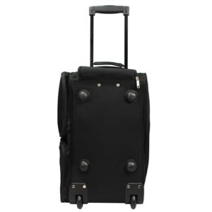 Dejuno 20-Inch Carry-on Rolling Duffle Bag, Black, One Size