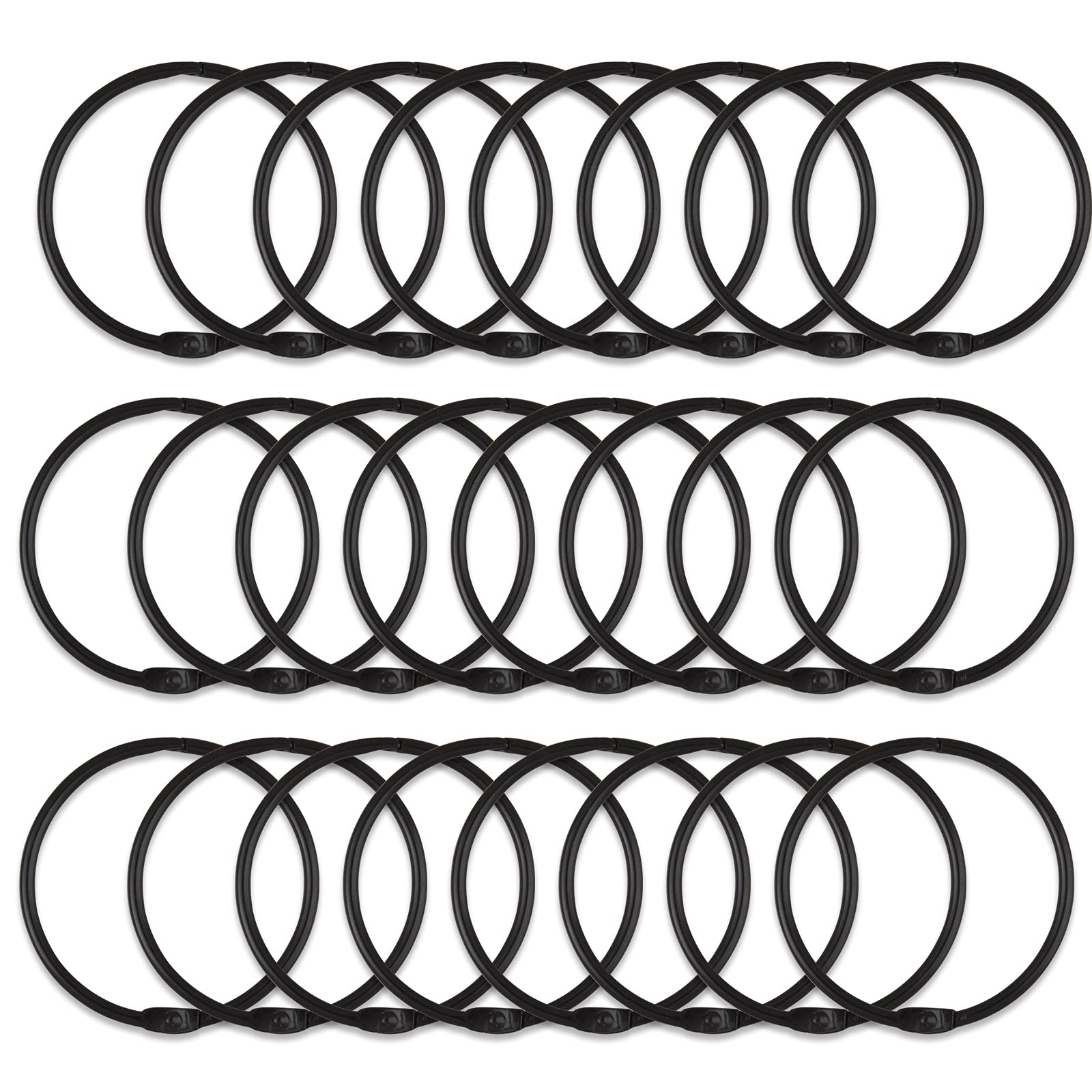 24 Pack Shower Curtain Rings, Rustproof Decorative Metal Round Shower Curtain Hooks for Bathroom Shower Rod (Black)