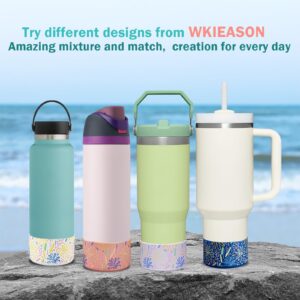 WK IEASON Protective Silicone Base Boot for Hydro Flask 32OZ 40OZ Wide Mouth, Anti-Slip Silicone Sleeve Cover Bumper for Owala Freesip/Flip/Twist 40OZ Flask Water Bottle-3.56inch Bottom Diameter