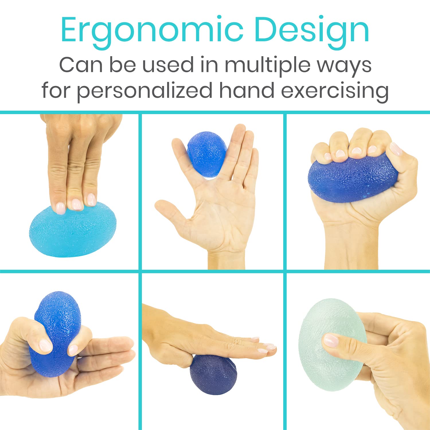 Vive Squeeze Balls for Hand Therapy Set (4 Pack) - Grip Strengthener Occupational Exercise Equipment for Arthitis, Parkinsons, Stroke, Carpal Tunnel Recovery - Stress Relief Massage Putty Finger Toy