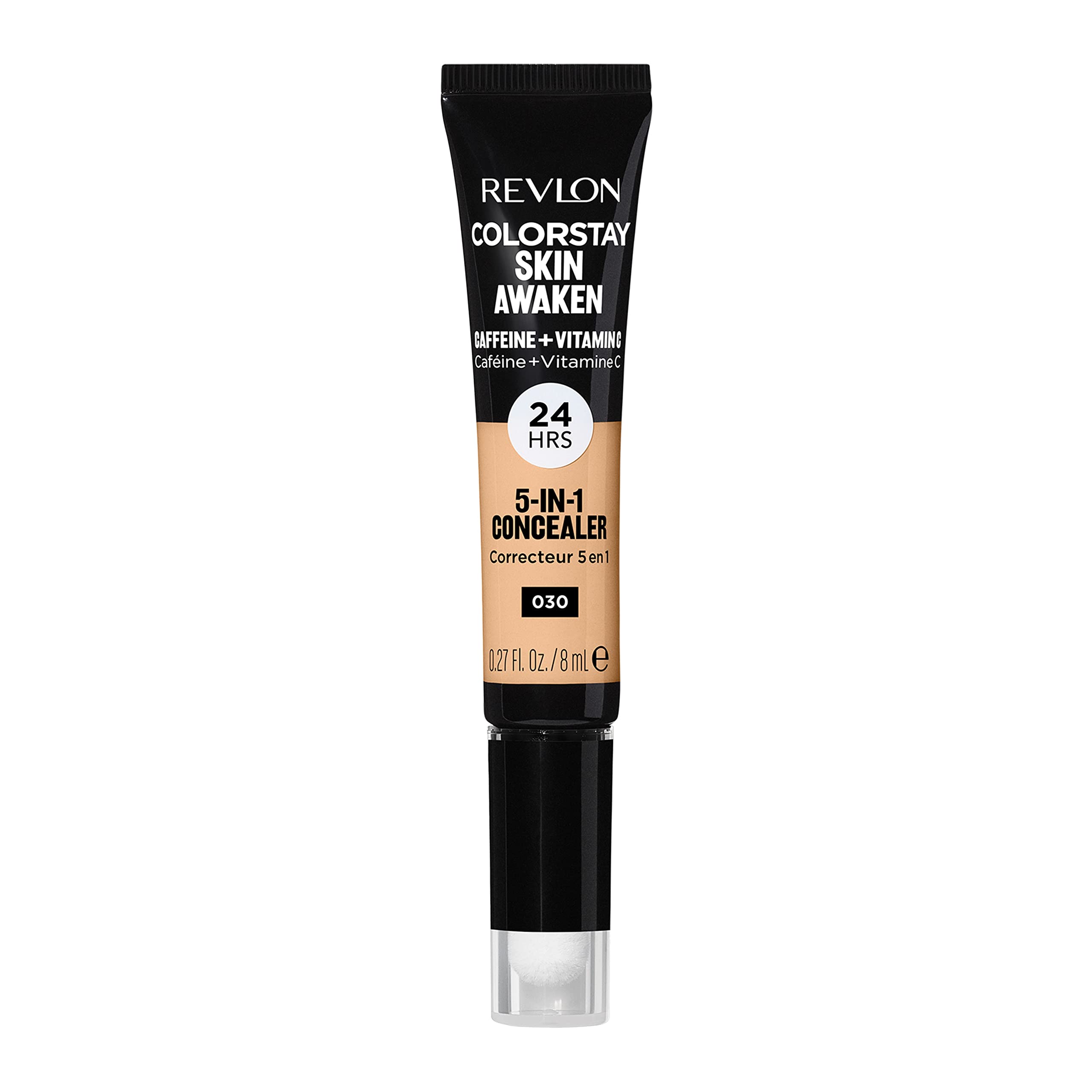 Revlon ColorStay Skin Awaken 5-in-1 Concealer, Lightweight, Creamy Longlasting Face Makeup with Caffeine & Vitamin C, For Imperfections, Dark Circles & Redness, 030 Light Medium, 0.27 fl oz