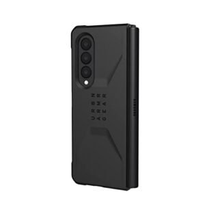 URBAN ARMOR GEAR UAG Designed for Samsung Galaxy Z Fold3 5G (2021) Case Civilian Sleek Ultra-Thin Shock-Absorbent Protective Cover, Black