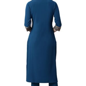 Janasya Kurta Set for Women Teal