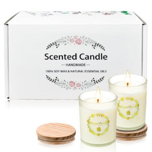 scented soy aromatherapy candles gifts for women, 2×5.3oz long lasting candles, premium body relax & stress relief candles,ideal gifts for birthday, christmas, thanksgiving, mother's day