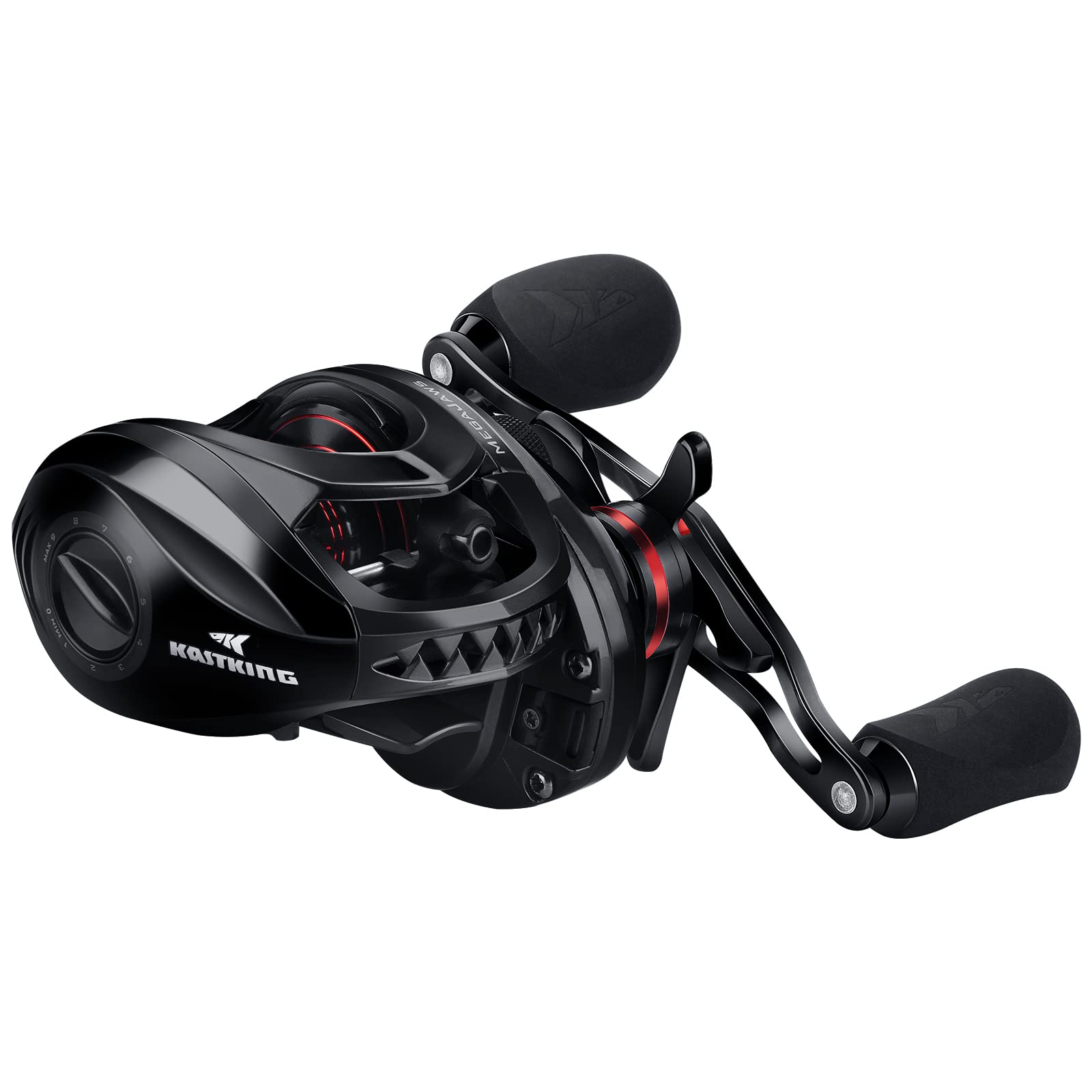 KastKing MegaJaws Baitcasting Reel,7.2:1 Gear Ratio,Left Handed Fishing Reel,New Compact Design,Blacktip