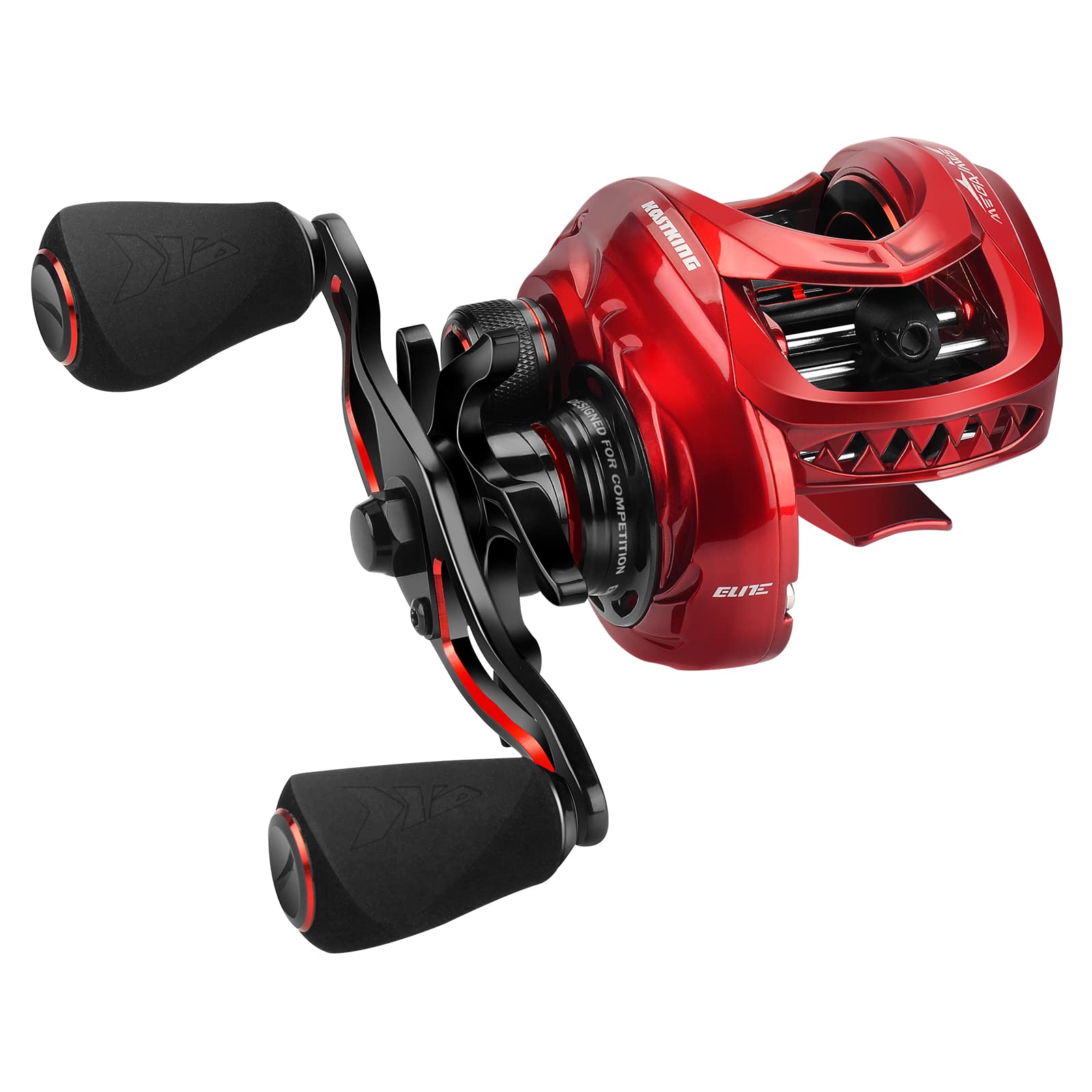 KastKing MegaJaws Elite Baitcasting Reels, Patented AMB System Eliminating Backlashes, Flipping Switch Function, 6.4oz Aluminum Frame Fishing Reel with Carbon Fiber Side Covers