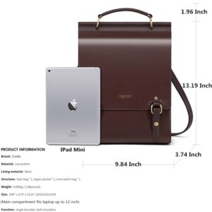 Cnoles Leather Backpack Purse For Women Fashion Ladies Vintage Bags Casual College Travel Backpacks bag Brown