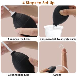 Realistic Squirting Dildo 8.66 Inch Ejaculating Cumming Dildo, Suction Cup G-Spot Anal Hands-Free Soft Dildos Fake Penis Cock, Sex Toy for Women Gay Men Solo Couples Pleasure