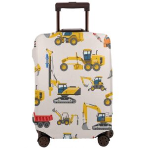 youqu excavator truck loader travel suitcase cover, boy's toy washable luggage cover s - fits 18-21 inch luggage(no suitcase)