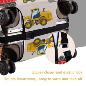 YouQu Excavator Truck Loader Travel Suitcase Cover, Boy's Toy Washable Luggage Cover S - Fits 18-21 inch luggage(No Suitcase)