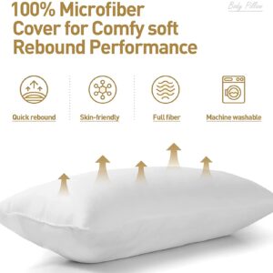 Acanva Fluffy Bed Sleeping Side Sleeper Body Pillow Insert, Full 20” x 54”, White