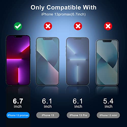 UniqueMe Compatible with iPhone 13 Pro Max Privacy Screen Protector, Tempered Glass and Camera lens Protector, Anti Spy [Easy Installation Frame] Bubble Free Case Friendly 2+2 Pack