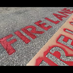 APS 12" FIRE LANE NO PARKING Stencil for Parking Lot | Parking Lot Stencils for Painting | Reusable No Parking Fire Lane Pavement Stencils for Parking Lot Markings | Made in USA w/Recycled Cardboard