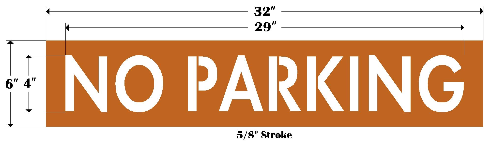 APS 4" FIRE LANE NO PARKING Stencil for Parking Lot | Parking Lot Stencils for Painting | Reusable No Parking Fire Lane Pavement Stencils for Parking Lot Markings | Made in USA w/Recycled Cardboard