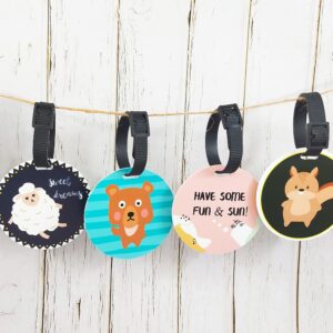 SetGo Cute Animal Name Tag for Kids, Plastic Backpack Tag, Set of 2, Customized Tag – Great for Boys and Girls at School Daycare Kindergarten (Squirrel)