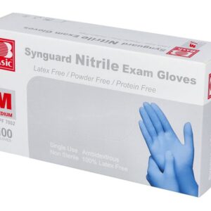 Disposable 100% Nitrile Exam Gloves - 5.5 Mil-Thick -Latex Free Powder Free, Food Safe, Medical grade Gloves - Provides Allergy Protection and Keeps Hands Clean -Blue (Medium)