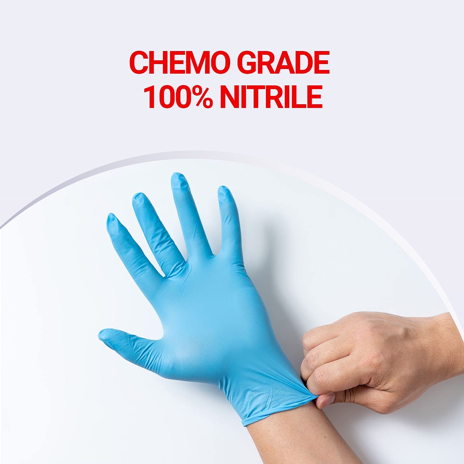 Disposable 100% Nitrile Exam Gloves - 5.5 Mil-Thick -Latex Free Powder Free, Food Safe, Medical grade Gloves - Provides Allergy Protection and Keeps Hands Clean -Blue (Medium)