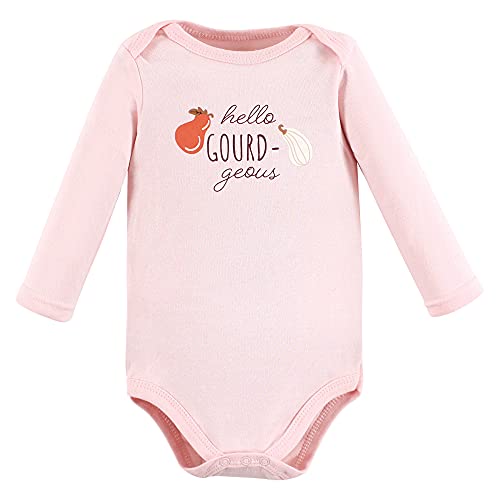 Hudson Baby Boys Cotton Long-Sleeve Bodysuits, 9-12 Months, Unisex, Pink Fall