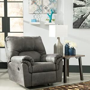 Signature Design by Ashley Bladen Faux Leather Manual Rocker Recliner, Gray