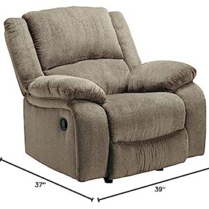 Signature Design by Ashley Draycoll Plush Manual Pull-Tab Rocker Recliner, Light Brown