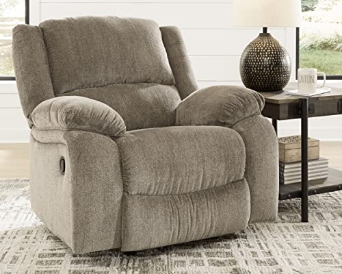 Signature Design by Ashley Draycoll Plush Manual Pull-Tab Rocker Recliner, Light Brown