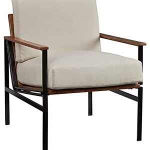 Signature Design by Ashley Tilden Mid-Century Modern Accent Chair, Ivory & Black