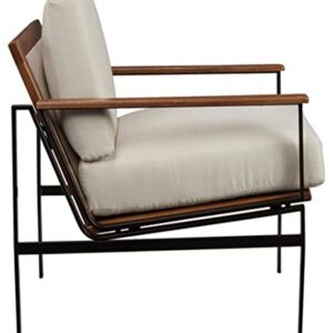 Signature Design by Ashley Tilden Mid-Century Modern Accent Chair, Ivory & Black