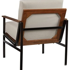 Signature Design by Ashley Tilden Mid-Century Modern Accent Chair, Ivory & Black