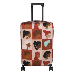 explore land travel luggage cover suitcase protector fits 23-26 inch luggage (latin girl, m)