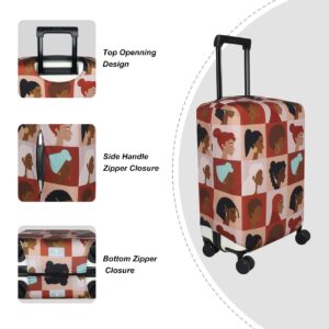 Explore Land Travel Luggage Cover Suitcase Protector Fits 23-26 Inch Luggage (Latin Girl, M)