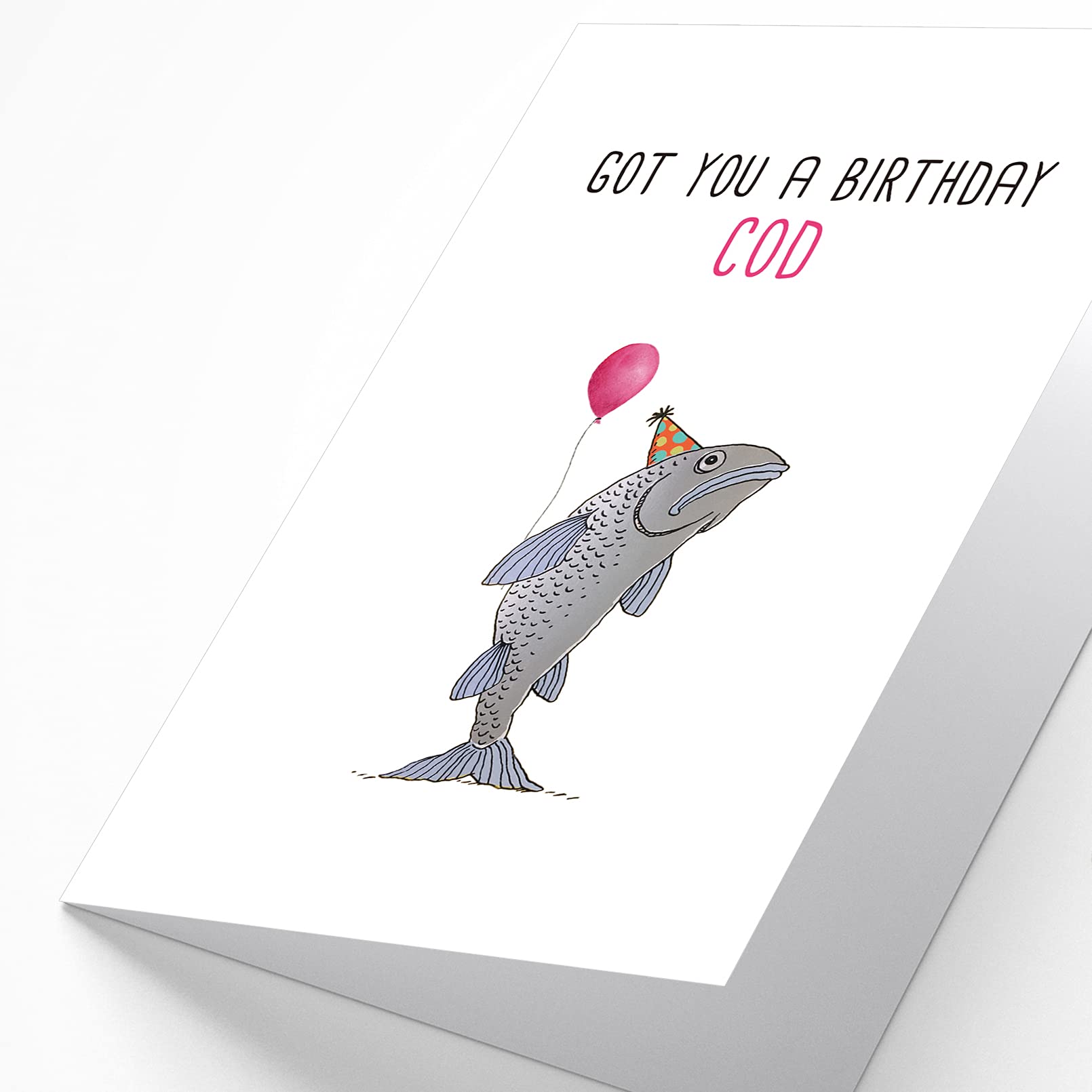 Ulbeelol Cod Fish Themed Funny Birthday Card - GOT YOU A BIRTHDAY COD, Happy Birthday Card